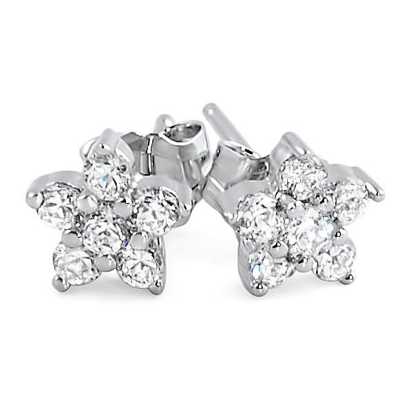 3.00 karaat diamanten oorbel sprankelend rond geslepen 14K witgoud - harrychadent.nl