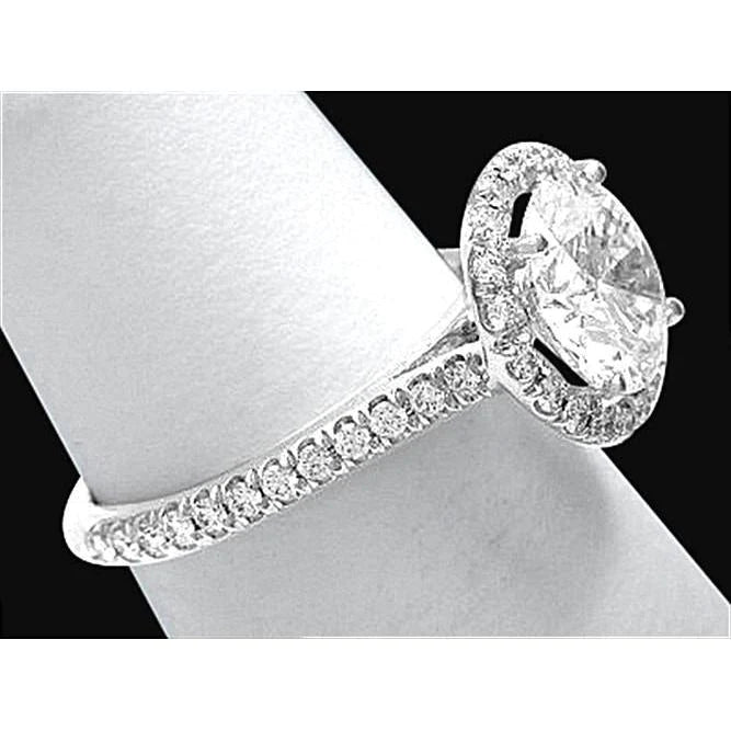 3.00 karaats Halo diamanten ring 14K verlovingsring in wit goud