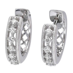 3,00 Ct Griffenset Briljant Geslepen Echt Diamanten Dames Hoepel Oorbellen Goud 14K