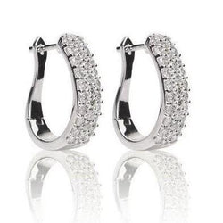 3,00 ct Briljant Geslepen Echt Diamanten Dames Hoepel Oorbellen Goud Wit 14K