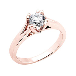 3.01 Ct. Ronde diamanten solitaire ring rosé goud Nieuw