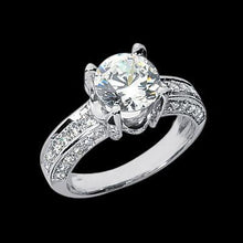 Afbeelding in Gallery-weergave laden, 3.01 karaat ronde diamanten ring met accenten massief wit goud 14K - harrychadent.nl
