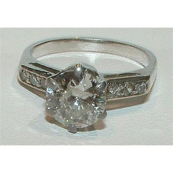 3.01 Karaat Natuurlijke uit de aarde gewonnen Diamanten Solitaire Ring met Accenten