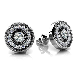 3.10 Karaat Ronde Briljant Geslepen Cirkel Vrouwen Oorbel Wit Goud 14K