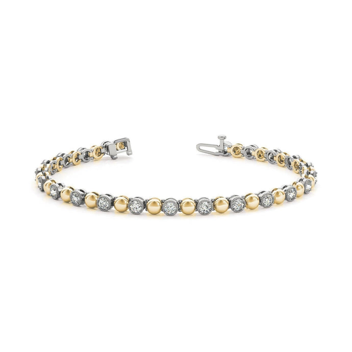 3.15 karaat sprankelende briljant geslepen diamanten armband goud 14K - harrychadent.nl