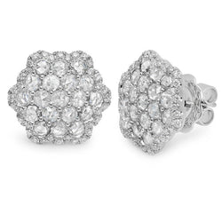 3,20 Karaat Echt Diamanten Stud Halo Oorbel Wit Goud 14K