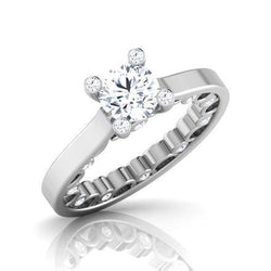 3.20 Karaat Rond Briljantslijpsel Natuurlijke uit de aarde gewonnen Diamanten Ring Witgoud 14K