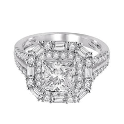 3.25 Karaat Prinses Baguette Center Diamanten Verlovingsring
