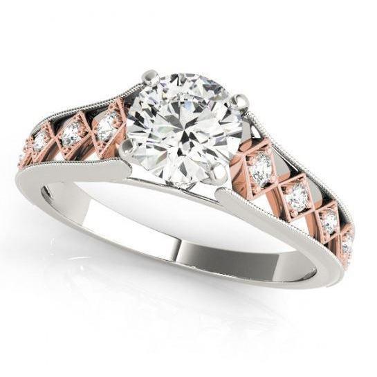 3.25 karaat diamanten verlovingsring set nieuw tweekleurig goud 14K - harrychadent.nl