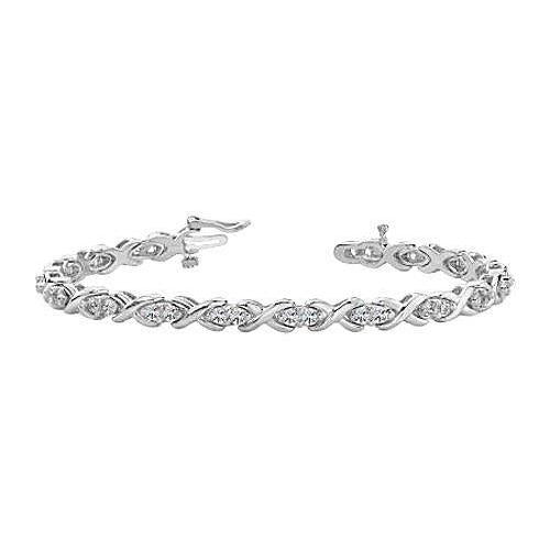 3,40 Karaat Ronde Prong Set Echt Diamanten Tennis X Stijl Armband Goud - harrychadent.nl