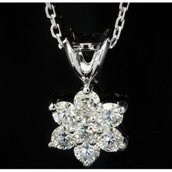 3.5 ct diamanten bloem stijl ketting hanger wit goud vrouwen sieraden