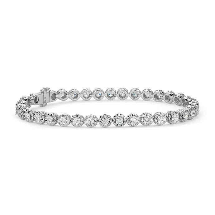 3.50 Ct Ronde Briljant Geslepen Diamanten Armband Diamant Geslepen Montage
