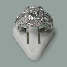 Afbeelding in Gallery-weergave laden, 3.50 karaat kussen Diamant Solitaire Ring Split Shank sieraden Nieuw - harrychadent.nl
