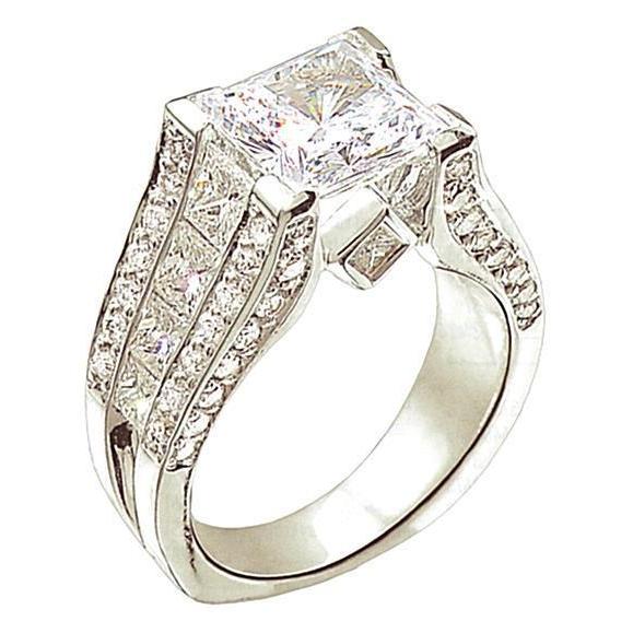 3,50 ct. Echt Diamanten Verlovingsring Geaccentueerd Vrouwen Sieraden Nieuw