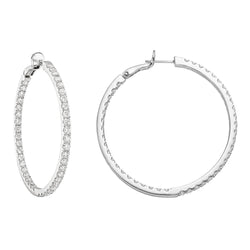 3,50 karaat F Vvs1 Briljant Geslepen Echt Diamanten Hoepel Oorbellen Goud Wit