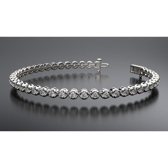 3,50 karaat Ronde Geslepen Echt Diamanten Tennisarmband Wit Goud 14K Nieuw - harrychadent.nl