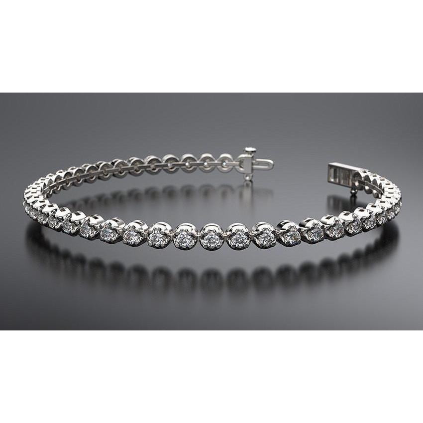 3,50 karaat Ronde Geslepen Echt Diamanten Tennisarmband Wit Goud 14K Nieuw - harrychadent.nl