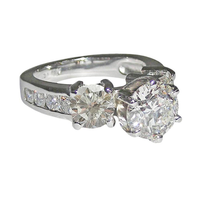 3.51 karaat drie stenen diamanten fancy ring wit goud 14K - harrychadent.nl