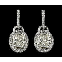Afbeelding in Gallery-weergave laden, 3,51 ct. Stralende Geslepen Echt Diamanten Hefboomruggen Witgouden Oorbel - harrychadent.nl
