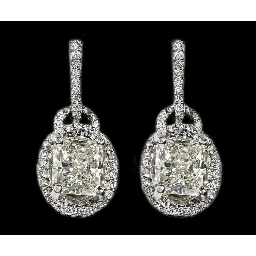 3,51 ct. Stralende Geslepen Echt Diamanten Hefboomruggen Witgouden Oorbel - harrychadent.nl