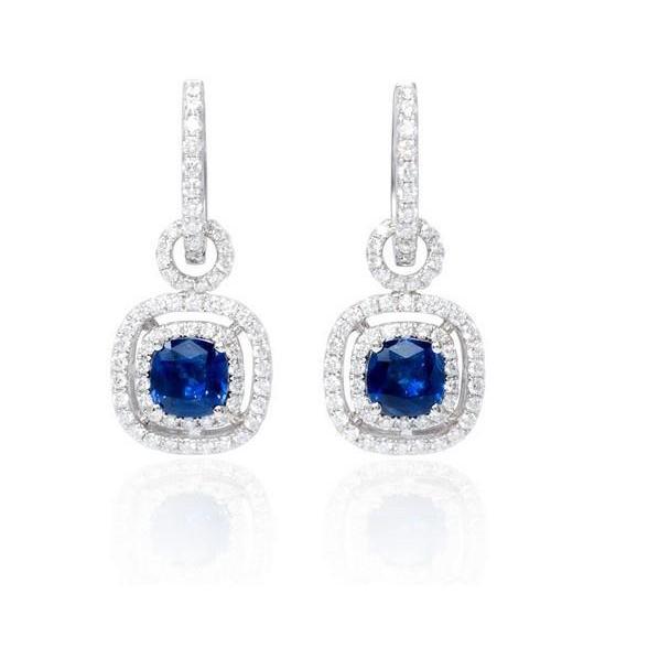 3.52 Ct Ceylon Sapphire Met Diamanten Lady Dangle Oorbellen - harrychadent.nl