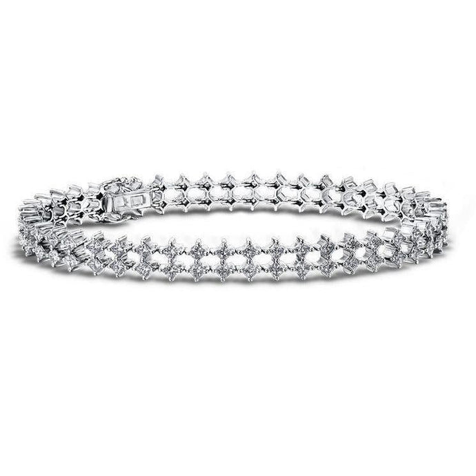 3,60 karaat Dubbele Rij Echt Diamanten Dames Armband Goud Wit 14K Nieuw - harrychadent.nl