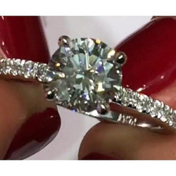 3.65 karaat diamanten verlovingsring rond geslepen sieraden Nieuw