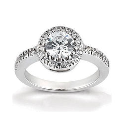 3.65 Ct. Natuurlijke uit de aarde gewonnen Diamanten Halo Ring Trouwsieraden Witgoud