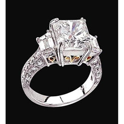 3.66 karaats diamanten ring met drie stenen tweekleurig 14K Nieuw