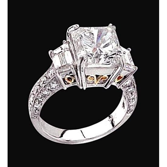 3.66 karaats diamanten ring met drie stenen tweekleurig 14K Nieuw - harrychadent.nl
