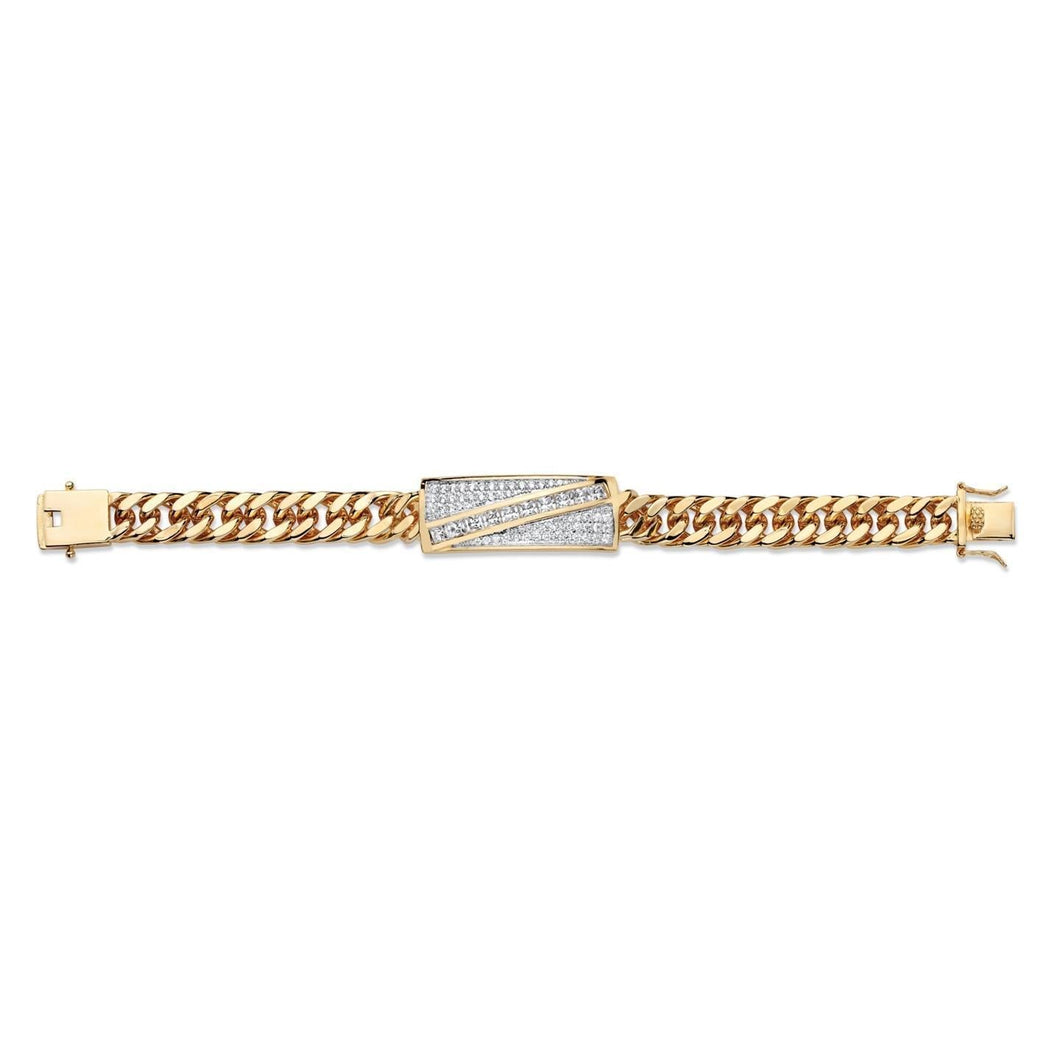 3.70 karaat sprankelende diamanten heren armband geel goud 14K - harrychadent.nl