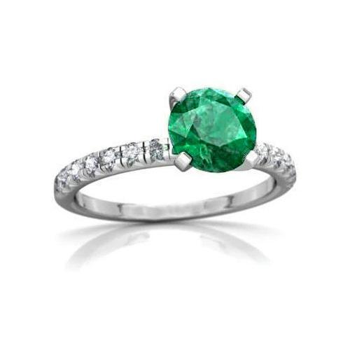 3.80 karaat groene smaragd en diamanten ring wit goud 14K - harrychadent.nl