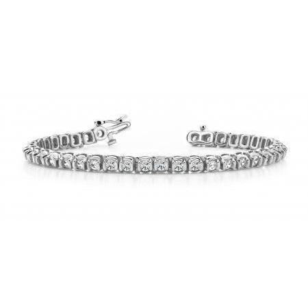 3,80 Karaat Ronde Geslepen Echt Diamanten Tennisarmband 14K Witgoud