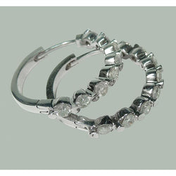 3 Karaat Echt Diamanten Huggy Hoop Earring Wit Goud Vrouwen Sieraden