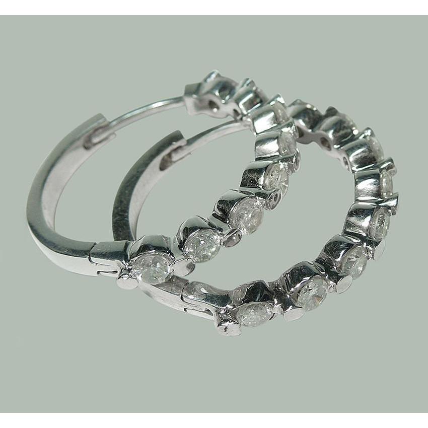 3 Karaat Echt Diamanten Huggy Hoop Earring Wit Goud Vrouwen Sieraden