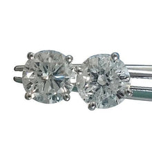 Afbeelding in Gallery-weergave laden, 3 Karaat Echt Diamanten Paar Ronde Stud Solitaire Oorbellen Wit Goud - harrychadent.nl
