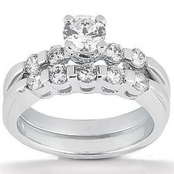 3 Karaat Echt Diamanten Verlovingsring Set Wit Goud 14K