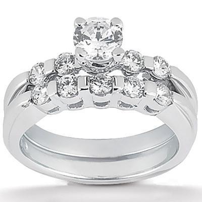 3 Karaat Echt Diamanten Verlovingsring Set Wit Goud 14K