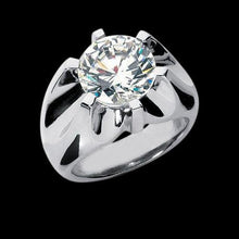 Afbeelding in Gallery-weergave laden, 3 Karaat Grote Echt Diamanten Solitaire Herenring Wit Goud - harrychadent.nl
