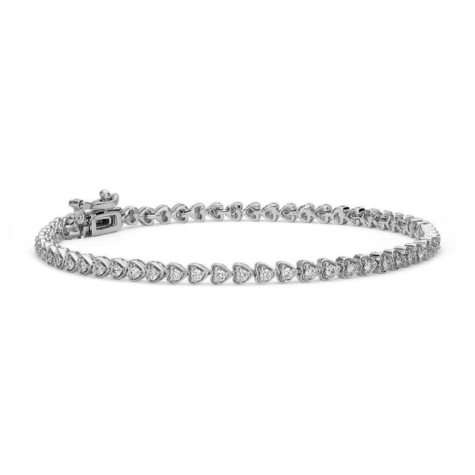 3 Karaat Kleine Ronde Geslepen Echt Diamanten Dames Armband Goud Wit 14K