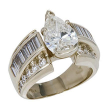 Afbeelding in Gallery-weergave laden, 3 Karaat Peer Geslepen Echt Diamanten Trouwring Wit Goud Fijne Sieraden - harrychadent.nl
