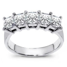 Afbeelding in Gallery-weergave laden, 3 Karaat Princess Cut Five Stone Echt Diamant Band - harrychadent.nl
