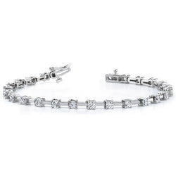 3 Karaat Ronde Echt Diamanten Tennisarmband Prong Set Dames Gouden Sieraden