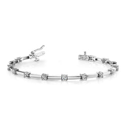3 Karaat Witte Ronde Echt Diamanten Dames Armband Gouden Sieraden
