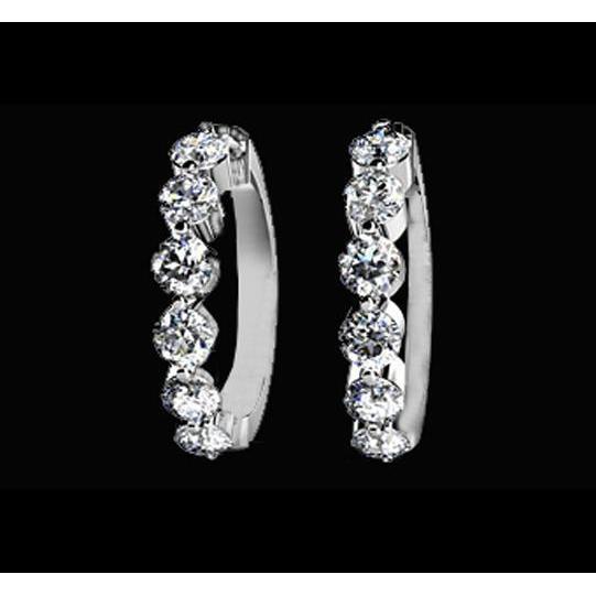 3 Karaats Echt Diamanten Hoepel Oorbellen Dames Sieraden Massief Wit Goud - harrychadent.nl