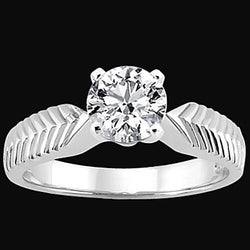 3 Karaat Echte Natuurlijke uit de aarde gewonnen Diamanten Solitaire Antieke Stijl Ring Witgoud
