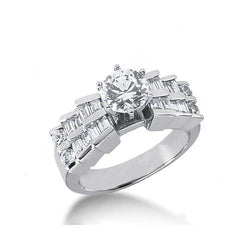 3 karaat Echt Diamanten Jubileumring Rond en Stokbrood Wit Goud 14K