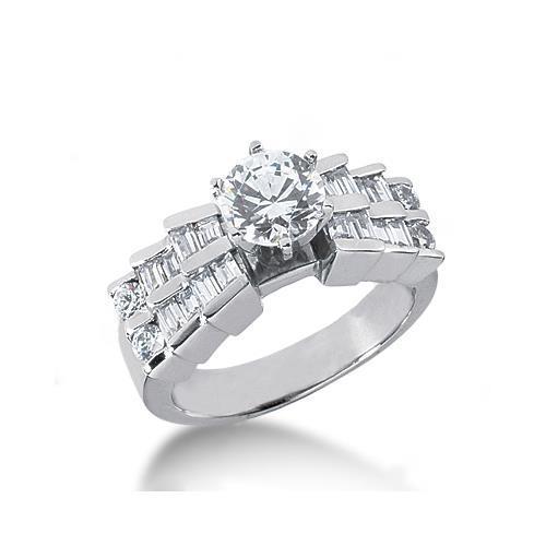 3 karaat Echt Diamanten Jubileumring Rond en Stokbrood Wit Goud 14K - harrychadent.nl