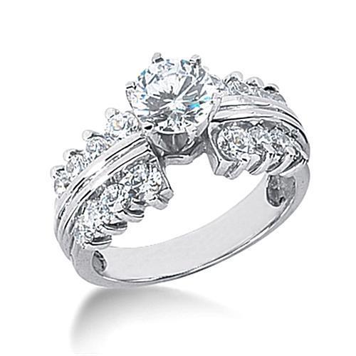 3 karaat Ronde Antieke Stijl Echt Diamanten Jubileum Ring Wit Goud 14K - harrychadent.nl
