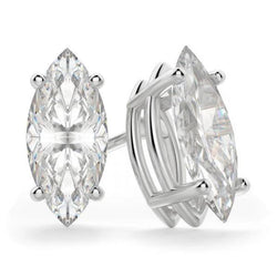 4 ct Prong Set Marquise Cut Solitaire Diamond Stud Earring Witgoud